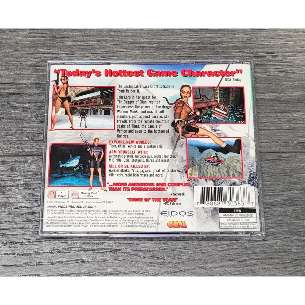 Tomb Raider II Greatest Hits Playstation PS1 Video Game